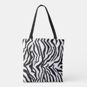 Zebra, zwart en wit, roodkleurig patroon verbergen tote bag (Achterkant)