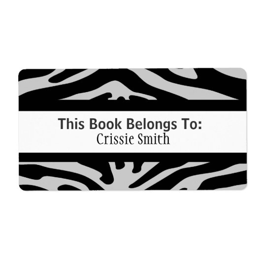 Zebra Zwart & Grijs Etiket (Voorkant)