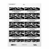 Zebra Zwart & Grijs Etiket (Full Sheet)