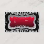 Zebra Zwart Rood Zilver Elegant Bedrijf Visitekaartje (Achterkant)