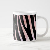 Zebra zwart-roze monogram grote koffiekop (Rechts)