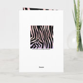Zebra zwart-roze monogram kaart (Achterkant)