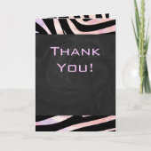 Zebra zwart-roze monogram kaart (Voorkant)