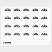 Zebra zwart-wit adreslabel ronde sticker (Vel)