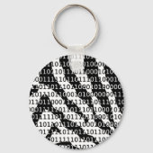 Zebra zwart-wit binair code sleutelhanger (Voorkant)