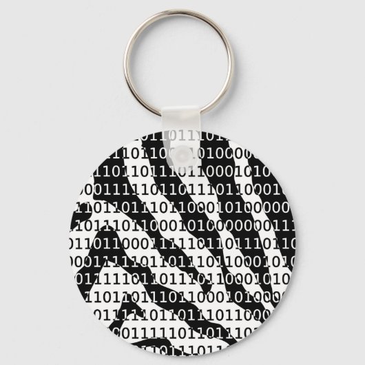 Zebra zwart-wit binair code sleutelhanger (Voorkant)