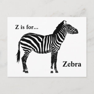 Zebra - Zwart-wit Briefkaart