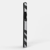 Zebra zwart-wit en lichtgrijs monogram Case-Mate iPhone case (Achterkant/rechts)