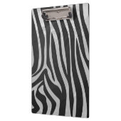 Zebra zwart-wit en lichtgrijs monogram klembord (Links)