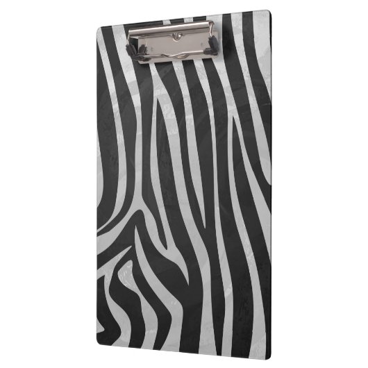 Zebra zwart-wit en lichtgrijs monogram klembord (Links)