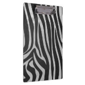 Zebra zwart-wit en lichtgrijs monogram klembord (Rechts)
