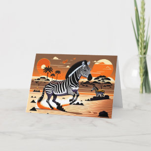 Zebra: zwart, wit en Sinaasappel Kaart