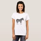 Zebra Zwart-wit illustratie T-shirt (Voorkant volledig)