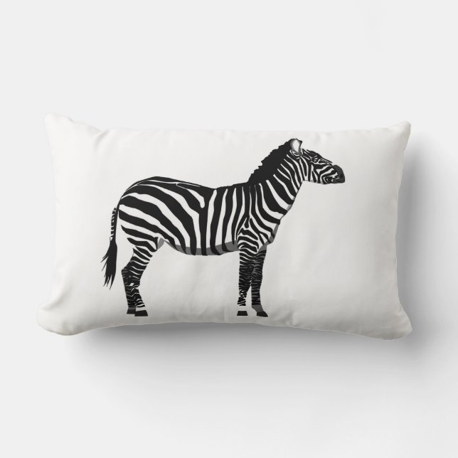 Zebra - Zwart-wit Kussen (Voorkant)