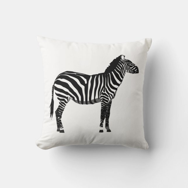 Zebra - Zwart-wit Kussen (Voorkant)