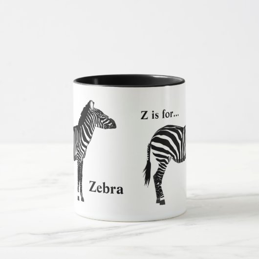 Zebra - Zwart-wit Mok (Midden)