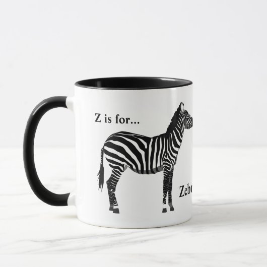 Zebra - Zwart-wit Mok (Links)