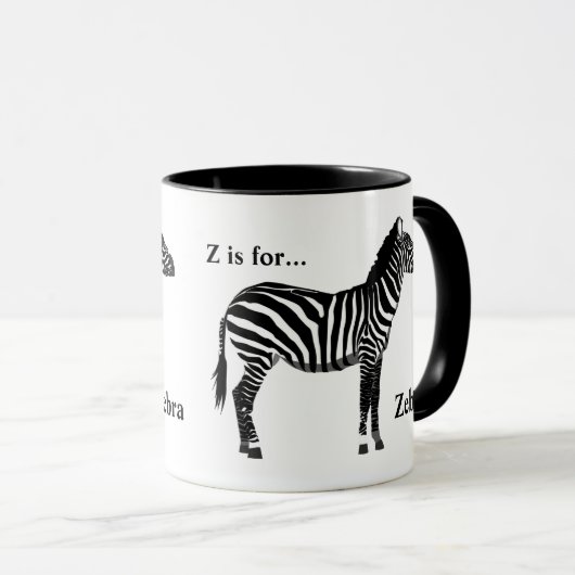 Zebra - Zwart-wit Mok (Voorkant rechts)