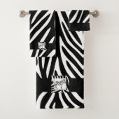 Zebra Zwart-wit Oerwoud Safari Thema Bad Handdoek (Insitu)
