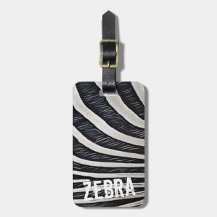 Zebra zwart-wit ontwerp voor Dierenvriend Bagagelabel