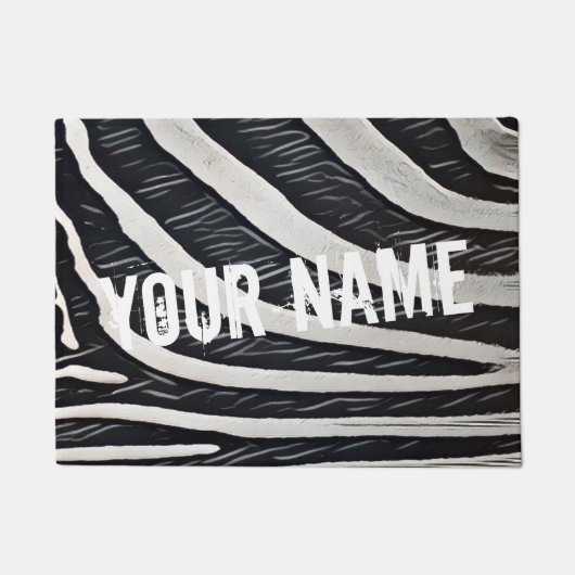 Zebra zwart-wit ontwerp voor Dierenvriend Deurmat (Voorkant)