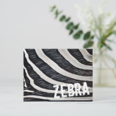 Zebra zwart-wit ontwerp voor Dierenvriend Feestdagenkaart (Staand voorkant)