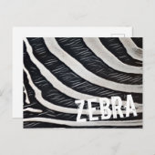 Zebra zwart-wit ontwerp voor Dierenvriend Feestdagenkaart (Voorkant / Achterkant)