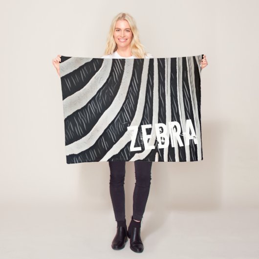 Zebra zwart-wit ontwerp voor Dierenvriend Fleece Deken (In situ)