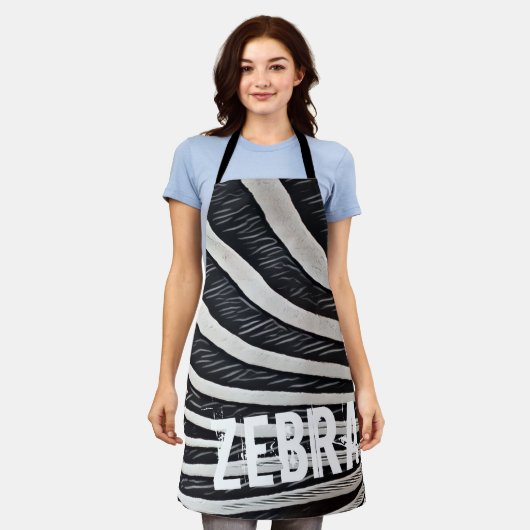 Zebra zwart-wit ontwerp voor Dierenvriend Schort (Gedragen)