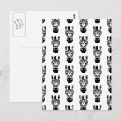 Zebra zwart-wit patroon briefkaart (Voorkant / Achterkant)