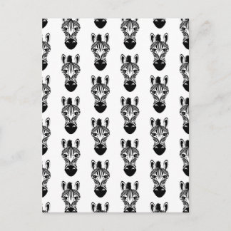 Zebra zwart-wit patroon briefkaart