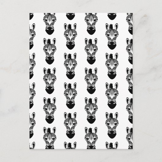 Zebra zwart-wit patroon briefkaart (Voorkant)