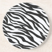Zebra Zwart-wit Patroon Drink Coasters Zandsteen Onderzetter (Voorkant)