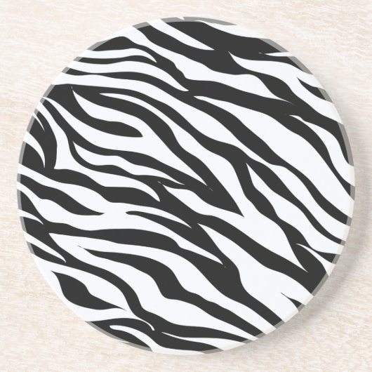 Zebra Zwart-wit Patroon Drink Coasters Zandsteen Onderzetter (Voorkant)