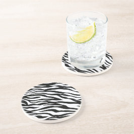 Zebra zwart-wit patroon drinkviltjes zandsteen onderzetter