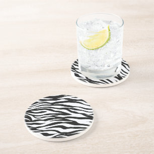 Zebra zwart-wit patroon drinkviltjes zandsteen onderzetter