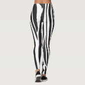 Zebra zwart-wit Print strepen patroon trendy Leggings (Achterkant)