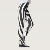 Zebra zwart-wit Print strepen patroon trendy Leggings (Rechts)