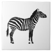 Zebra - Zwart-wit Tegeltje (Voorkant)