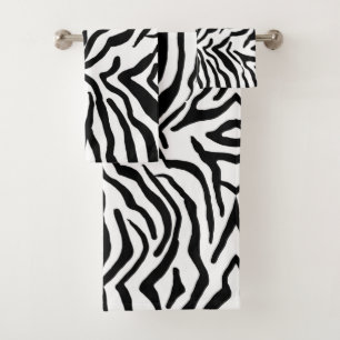 Zebra zwart-wit verstopte huid bont patroon  bad handdoek