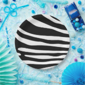 Zebra zwart-witafdrukken papieren bordje (Feest)