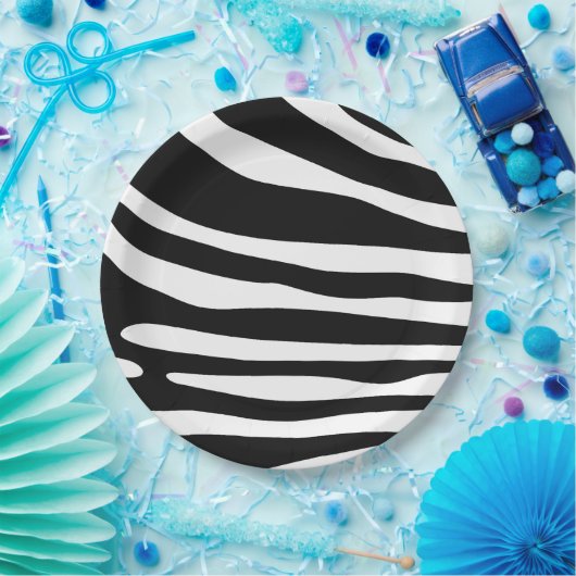 Zebra zwart-witafdrukken papieren bordje (Feest)