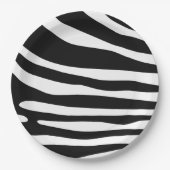 Zebra zwart-witafdrukken papieren bordje (Voorkant)