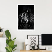 Zebra zwart-witprint, close-up portret poster (Thuiskantoor)
