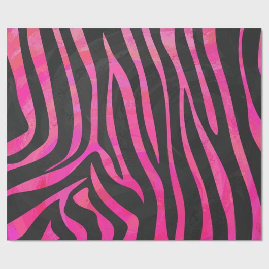 Zebra zwart-witroze afdrukken cadeaupapier (Vlak)