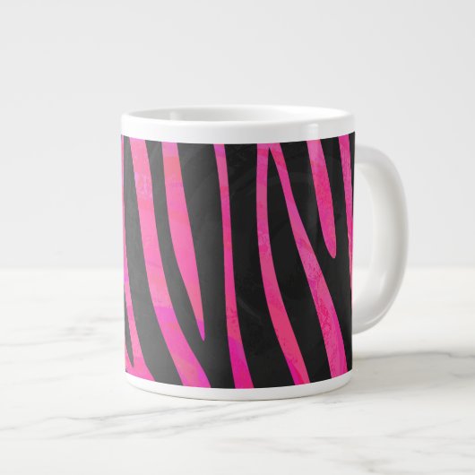 Zebra zwart-witroze afdrukken grote koffiekop (Voorkant rechts)