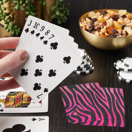 Zebra zwart-witroze afdrukken pokerkaarten (Insitu)