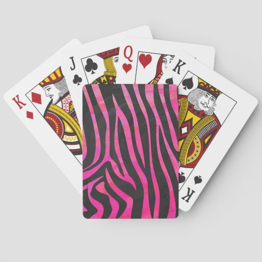 Zebra zwart-witroze afdrukken pokerkaarten (Achterkant)
