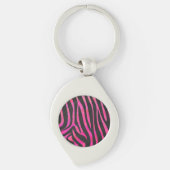 Zebra zwart-witroze afdrukken sleutelhanger (Voorkant)