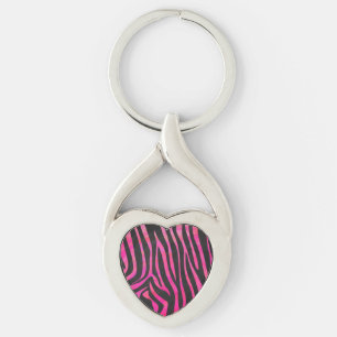 Zebra zwart-witroze afdrukken sleutelhanger